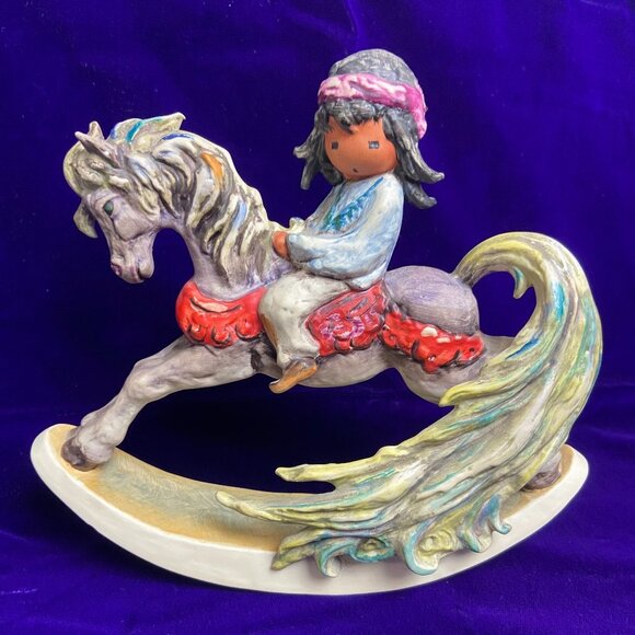 De Grazia Goebel Other - Vintage 1987 De Grazia Goebel Statue Figurine Marry Little Indian Horse